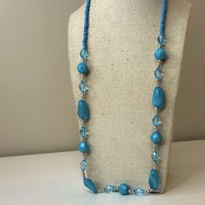 blue beaded necklace